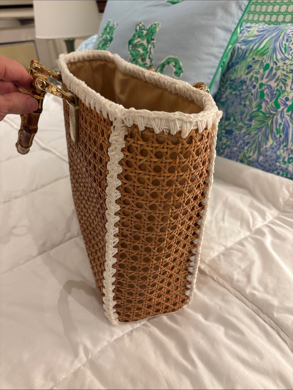 Lilly Pulitzer Greydon Cane Tote NWT - Picture 3 of 6